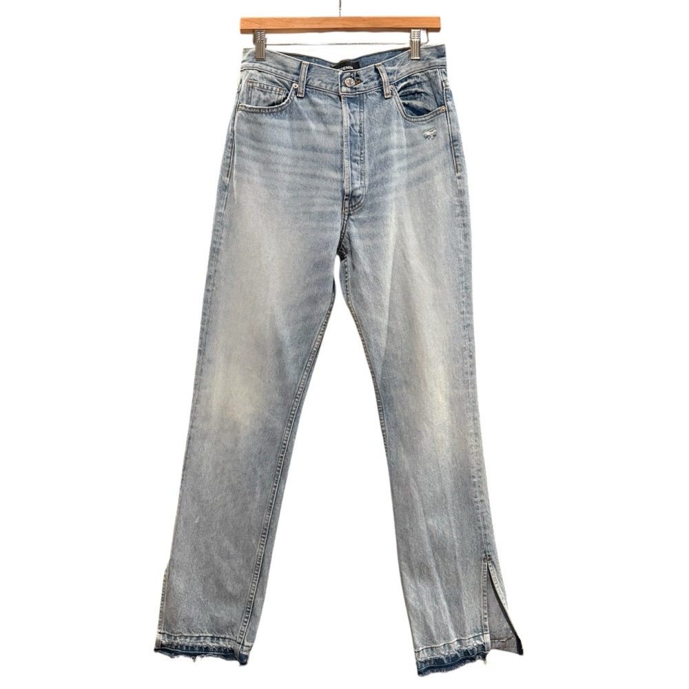 EB Denim Unraveled Two Newport frayed high-rise straight-leg jeans women’s 28 - Picture 8 of 13